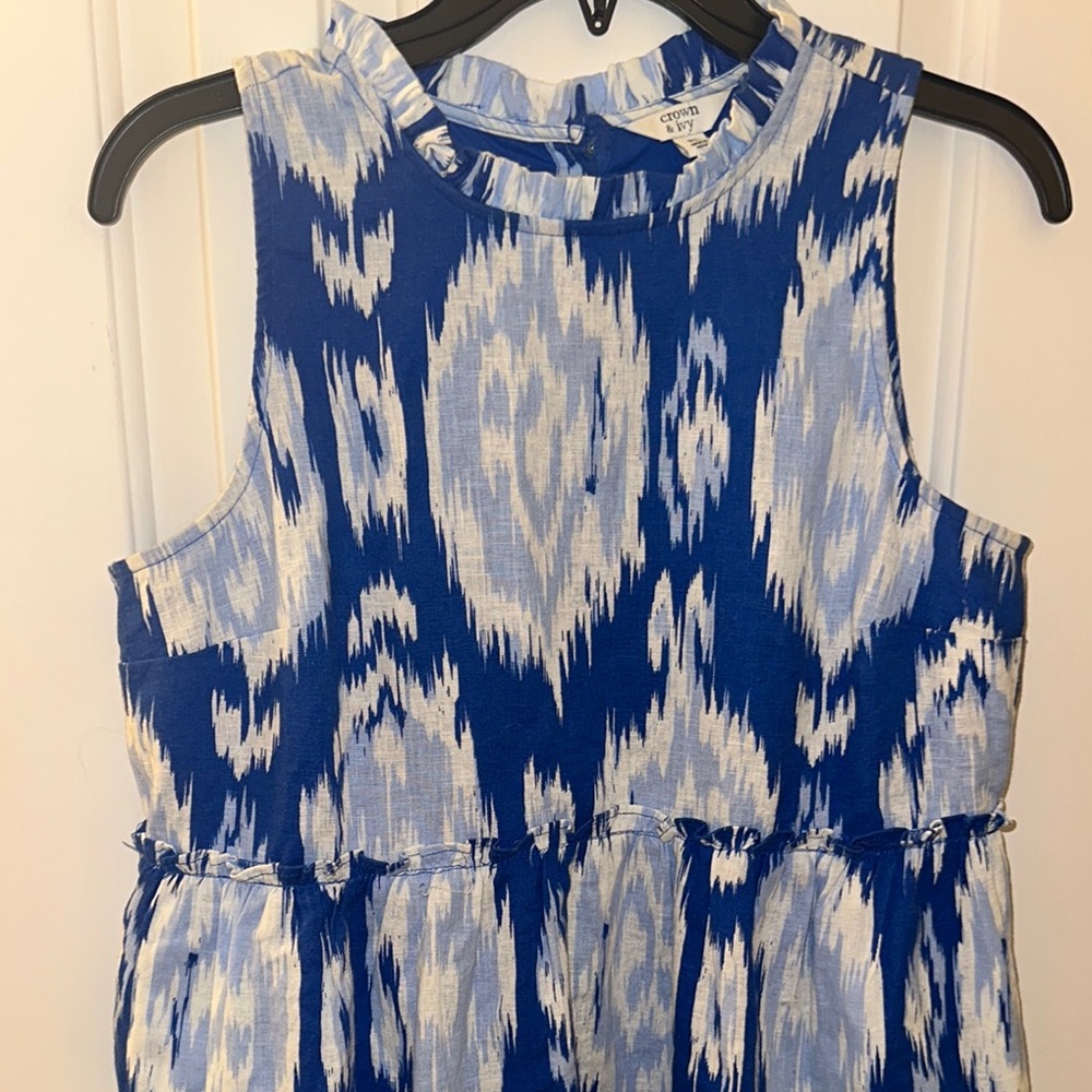 Crown & Ivy Blue and White Mini Dress